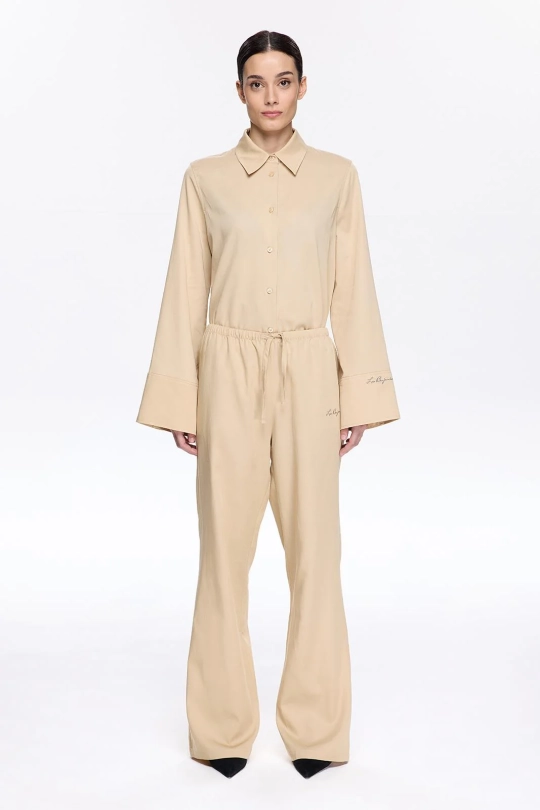 Женские брюки из смеси хлопка и льна